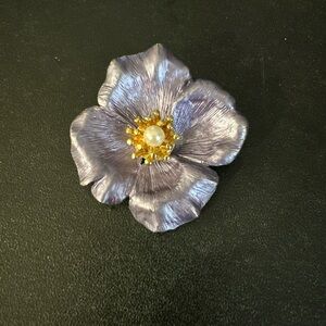 Elegant Purple Flower Brooch